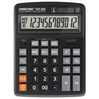 Калькулятор настольный ОФИСМАГ 12-BK (206x155мм), 12 разрядов, дв.питание, ЧЕРНЫЙ, 271729
