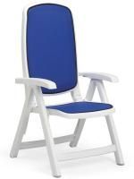 Кресло пластиковое складное Delta белый, синий