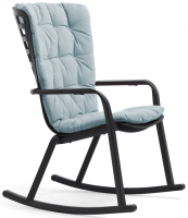 Кресло-качалка пластиковое с подушкой Folio антрацит, голубой