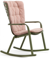 Кресло-качалка пластиковое с подушкой Folio агава, розовый