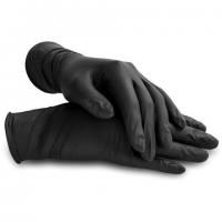 Перчатки нитриловые черные, 50 пар (100 шт.), неопудренные, прочные, XL (очень большой), ЛАЙМА, 606296