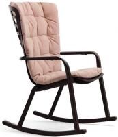 Кресло-качалка пластиковое с подушкой Folio антрацит, розовый