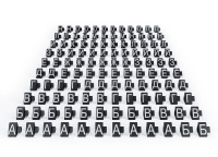 Наборный ценник Белые буквы на черном, 230 штук