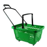 Корзина-тележка пластиковая DISCO, 28 литров, цвет зеленый