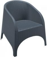 Кресло пластиковое плетеное Aruba темно-серый