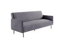 Baccara диван-кровать трехместный прямой с подлокотниками, бархать светло-серый 26