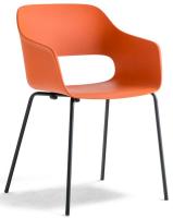 Кресло пластиковое Babila черный, оранжевый