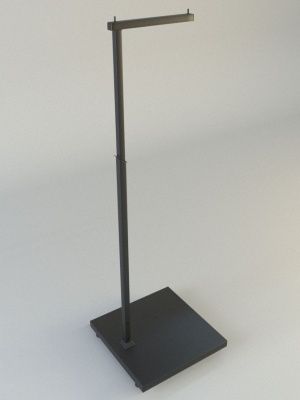 Вешалка напольная TACCOLA-LUX-NERO в стиле лофт Г-образная с подиумом, черная