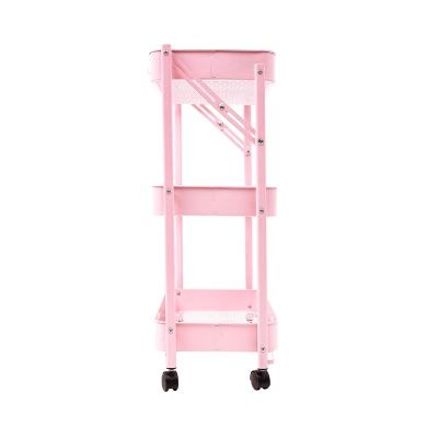 Полка тележка Gala на колесах, розовый, сталь с порошковым покрытием
