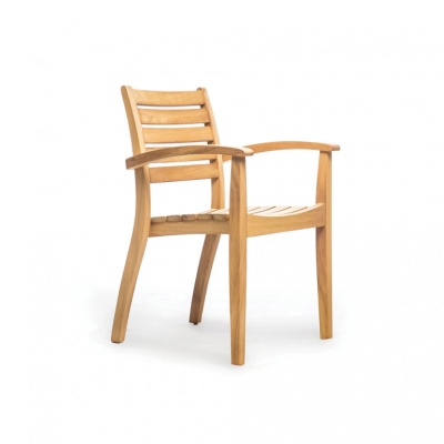 Кресло деревянное с подушкой Stock натуральный, зеленый