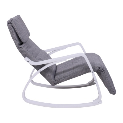 Кресло-качалка SMART, ткань, серый/белый