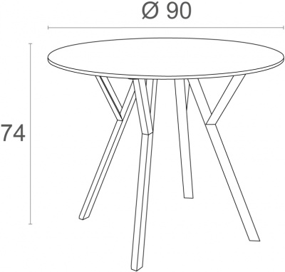 Стол пластиковый Max Table Ø90 черный