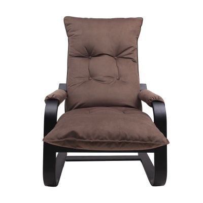 Кресло-качалка Leset Форест, коричневый, велюр, цвет каркаса венге