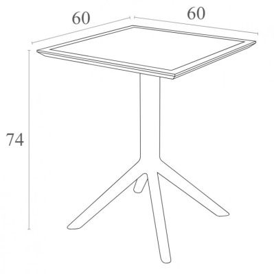 Стол пластиковый складной Sky Folding Table 60 черный