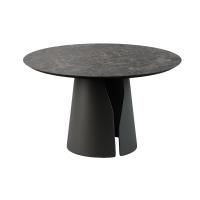 Стол круглый Giano 100, керамика матовая, черная