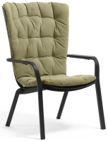 Лаунж-кресло пластиковое с подушкой Folio антрацит, зеленый