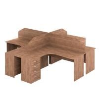 Стол Дурбан для четырёх сотрудников, дуб крафт цена 116 713.50 ₽ Стол Дурбан для четырёх сотрудников, дуб крафт