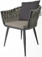 Кресло плетеное с подушками Verona антрацит, темно-серый, темно-коричневый