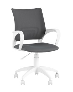 Кресло офисное Topchairs ST-BASIC-W серая ткань крестовина белый пластик