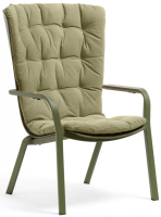 Лаунж-кресло пластиковое с подушкой Folio агава, зеленый
