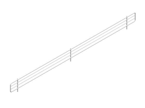 Ограждение боковое, разделитель для полки 60*300 мм цвет белый для полки перфорированной