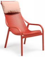 Лаунж-кресло пластиковое с подушкой Net Lounge коралловый, розовый