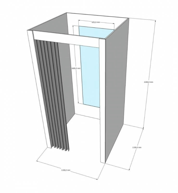 Примерочная кабина 1-секционная для ПВЗ и магазина