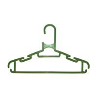 Вешалка плечики для одежды из пластика детская, с перекладиной, ширина 280мм, цвет зеленый.