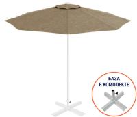 Зонт пляжный со стационарной базой Kiwi Clips&Base белый, тортора