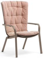 Лаунж-кресло пластиковое с подушкой Folio тортора, розовый