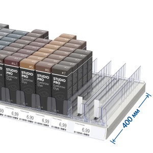 Комплект для выкладки узких товаров для полки глубиной 400 мм.