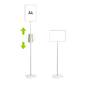 ЗНАК А4 Стойка информационная телескопическая белая