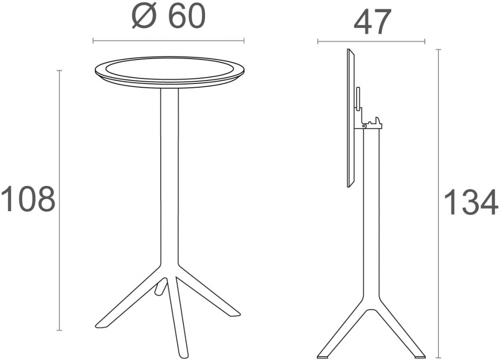 Комплект пластиковой барной мебели Sky Folding Bar 60 Air бежевый