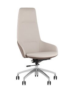 Кресло руководителя TopChairs Soulo светло-серый, коричневый цена 47 990 ₽ Кресло руководителя TopChairs Soulo светло-серый, коричневый
