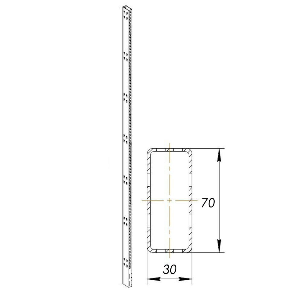 Стойка 70х30, 2600 мм