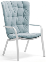 Лаунж-кресло пластиковое с подушкой Folio белый, голубой
