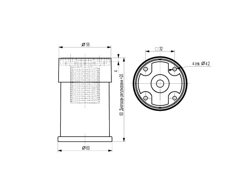 Опора Рондо, регулируемая D50, H60-80, круглая, пластиковая, белый матовый