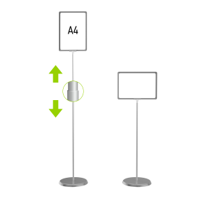 ЗНАК А4 Стойка информационная телескопическая серая