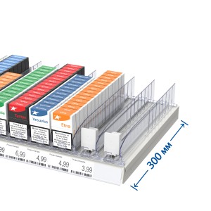 Комплект для выкладки сигарет для полки глубиной 300 мм.