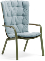 Лаунж-кресло пластиковое с подушкой Folio агава, голубой