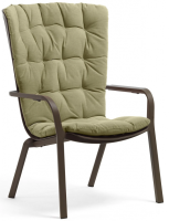 Лаунж-кресло пластиковое с подушкой Folio табак, зеленый