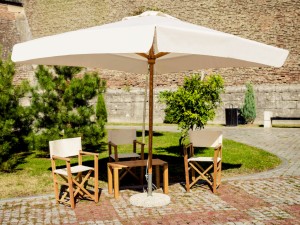 Зонт профессиональный 4х4 м Palladio Standard натуральный, слоновая кость