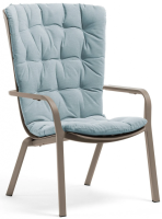 Лаунж-кресло пластиковое с подушкой Folio тортора, голубой