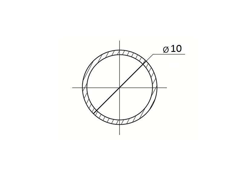 Труба d=10х3000х1мм, хром, Китай