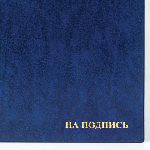 Папка адресная ПВХ "НА ПОДПИСЬ", формат А4, увеличенная вместимость до 100 листов, синяя, "ДПС", 2032.Н-101