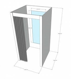 Примерочная кабина 1-секционная для ПВЗ и магазина цена 13 580 ₽ Примерочная кабина 1-секционная для ПВЗ и магазина