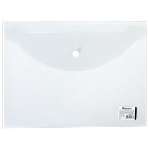 Папка-конверт с кнопкой BRAUBERG, А4, до 100 листов, прозрачная, 0,15 мм, 221638 цена 52 ₽ Папка-конверт с кнопкой BRAUBERG, А4, до 100 листов, прозрачная, 0,15 мм, 221638