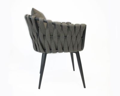 Кресло плетеное с подушками Verona антрацит, темно-серый, темно-коричневый