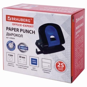 Дырокол металлический BRAUBERG "Office Expert", до 25 листов, черно-синий, 228604 цена 1 036 ₽ Дырокол металлический BRAUBERG "Office Expert", до 25 листов, черно-синий, 228604