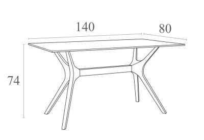 Стол пластиковый Ibiza Table 140 коричневый